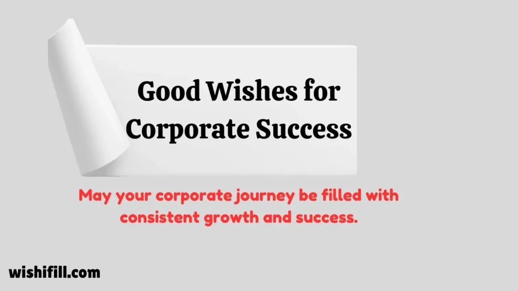 Good Wishes for Corporate Success