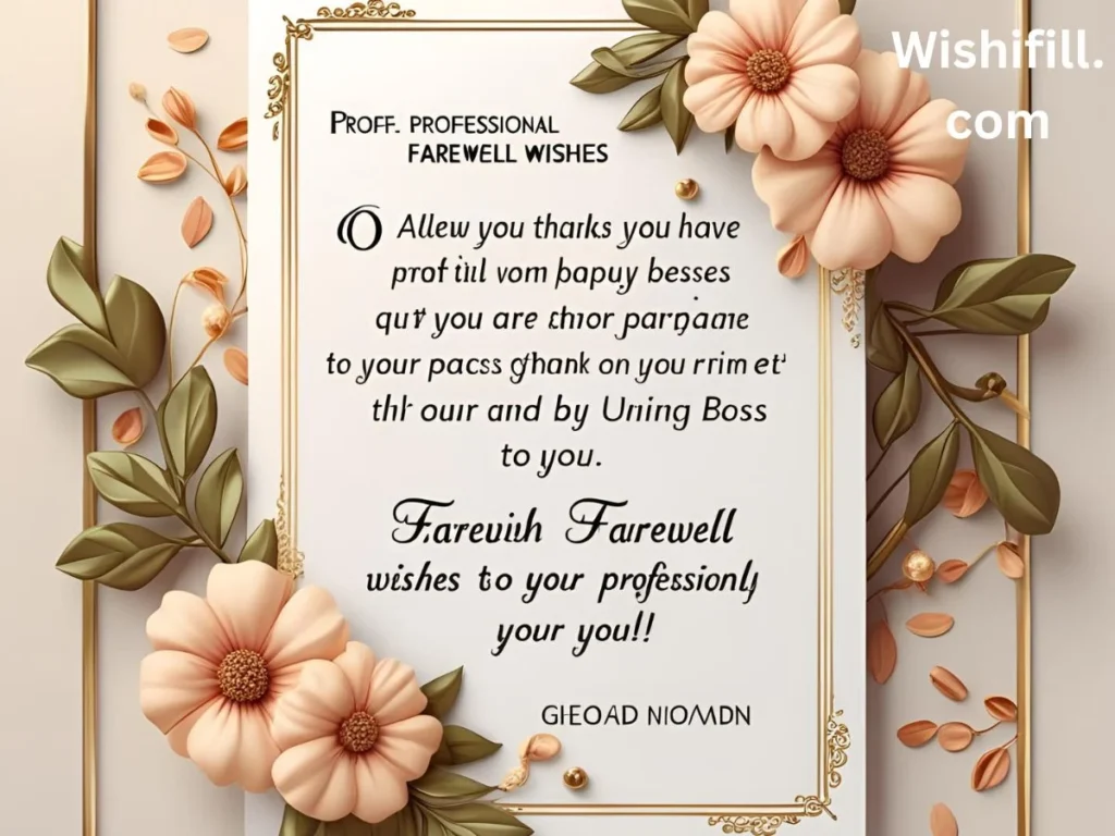 Professional Farewell Wishes to Boss